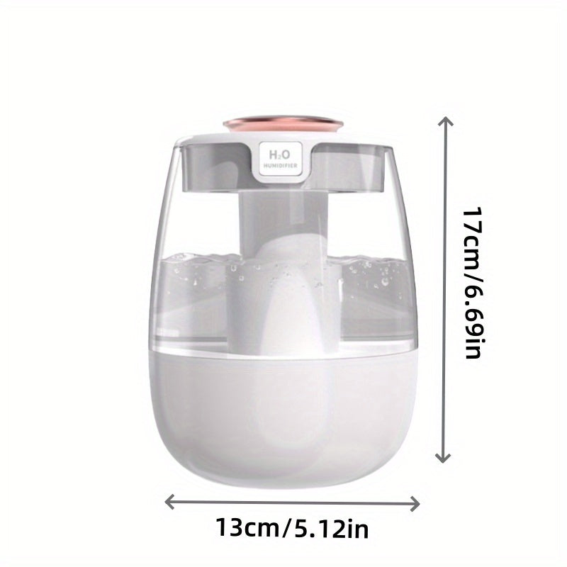 Quiet USB Humidifier with Dual Mist Spray Night Light for Bedroom and Desktop