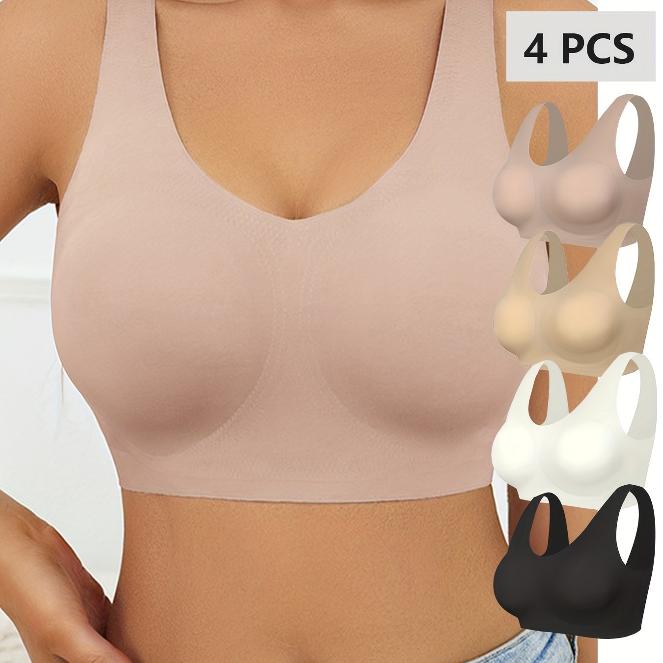 Plus Size Seamless Sports Bras Pack High Support Wireless Yoga Running