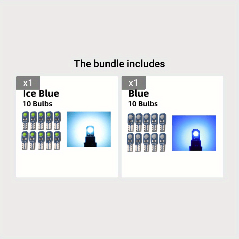 10 Pieces T5 LED Car Dashboard Lights 12V DC Instrument Panel Indicator