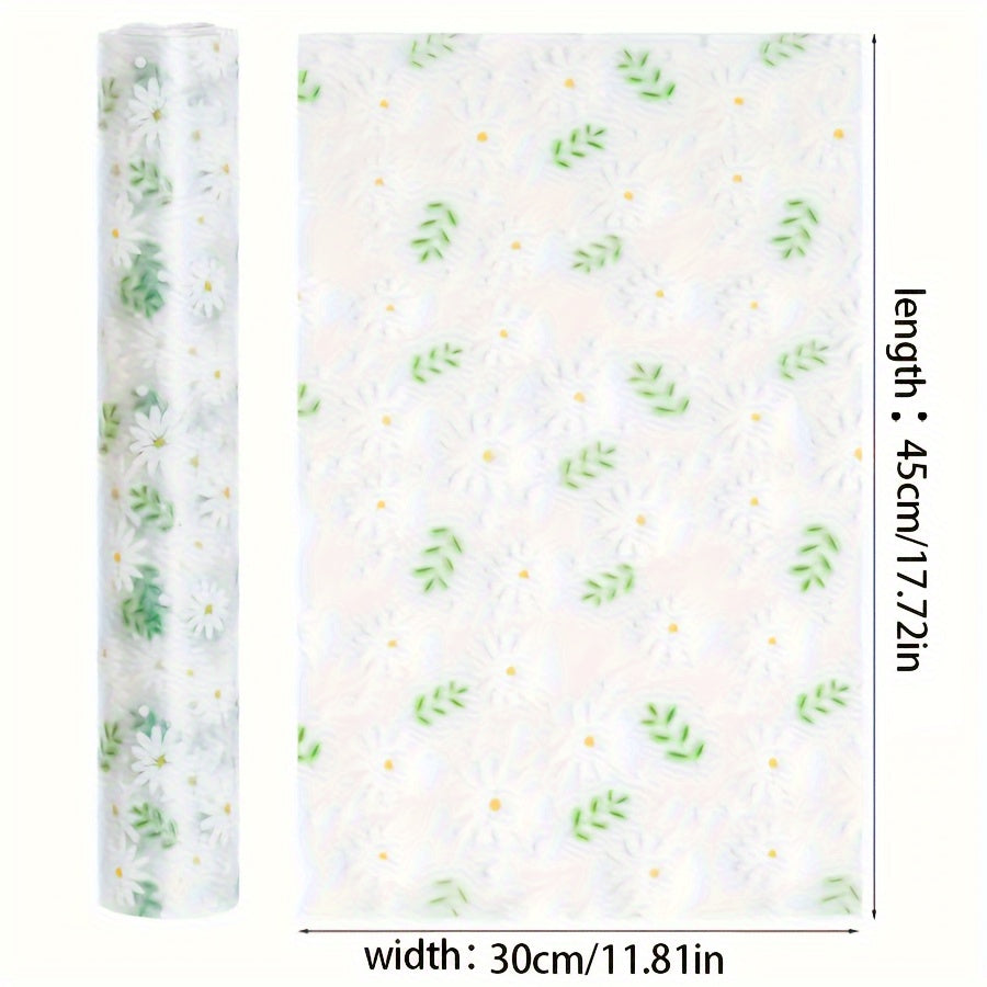 Floral and Grass Pattern EVA Shelf Liner Moisture Resistant Durable Drawer Mat