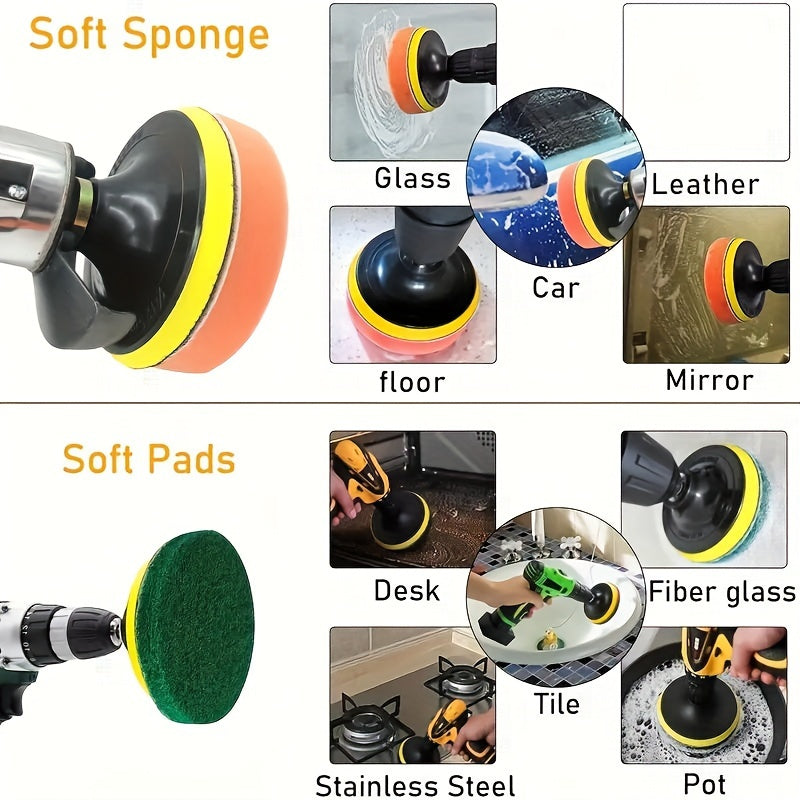 30-Piece Drill Brush Set Multi-Surface Cleaning Kit with Sanding and Polishing Pads