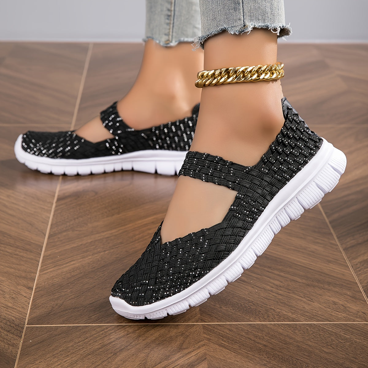 Zapatillas de verano transpirables de tejido para mujer, casuales y sin cordones, rosa multicolor