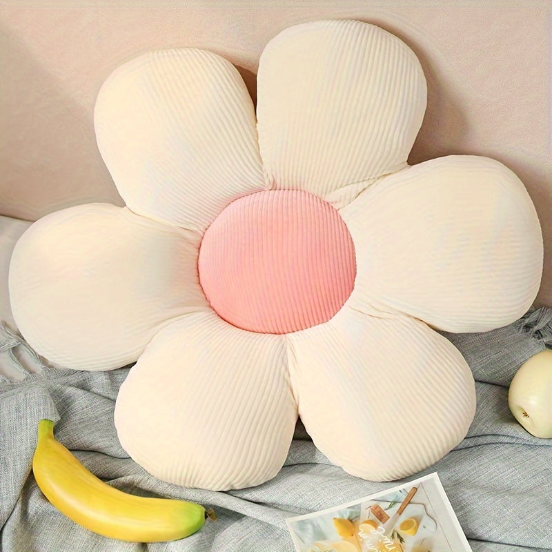 Floral Plush Pillow for Office Chair and Car Seat, Cute Doll Design, Home Decor