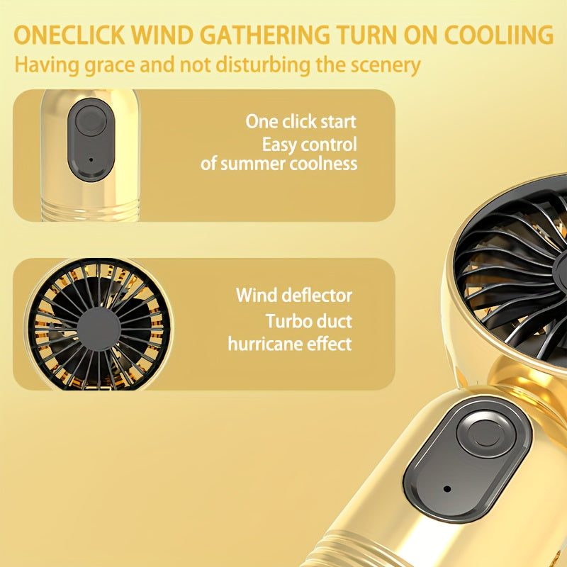 Portable Mini Fan with 3-Speed Settings USB Rechargeable Handheld Fan for Travel and Personal Use