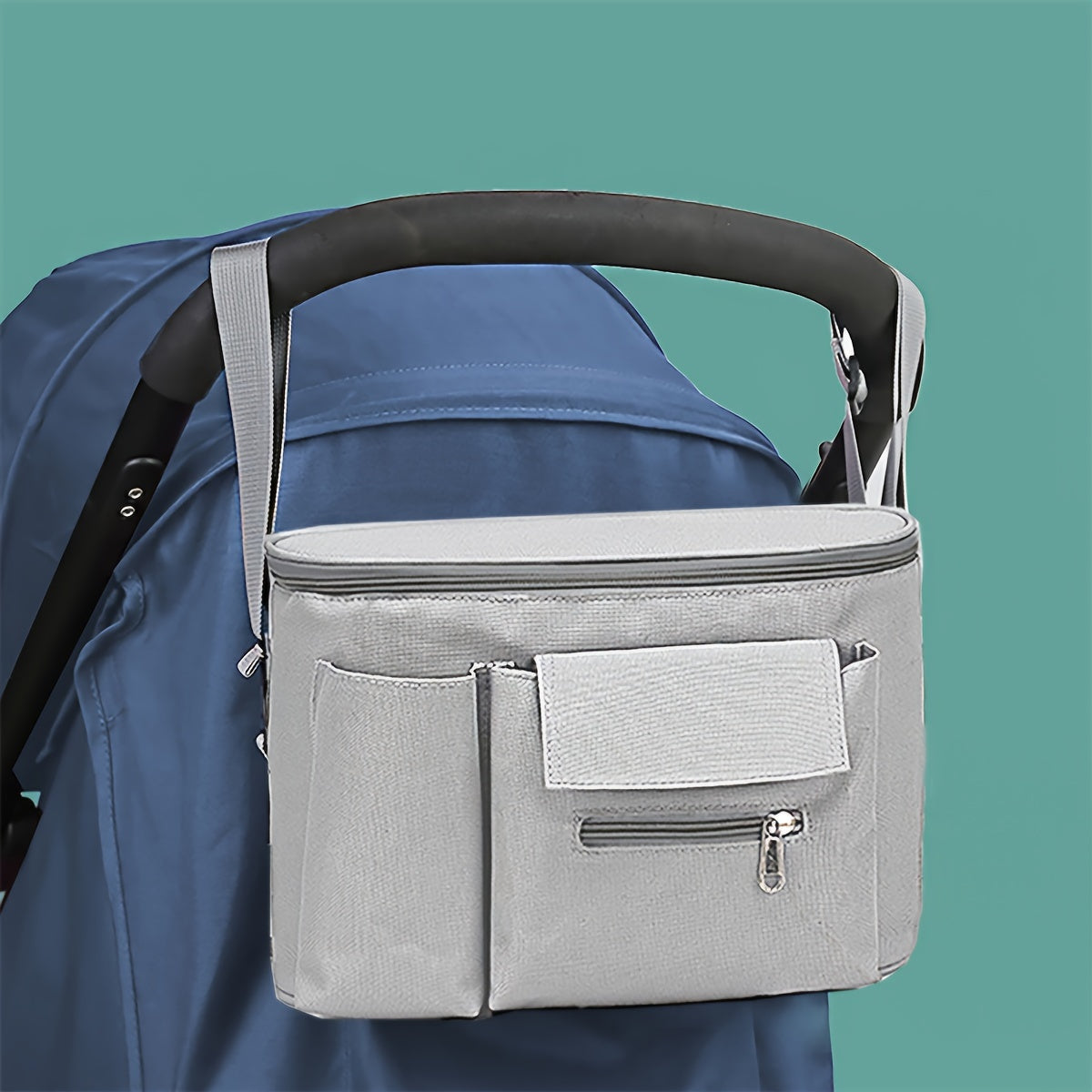 Stroller Organizer with Rotating Wheels and Sturdy Polyester for Busy Moms