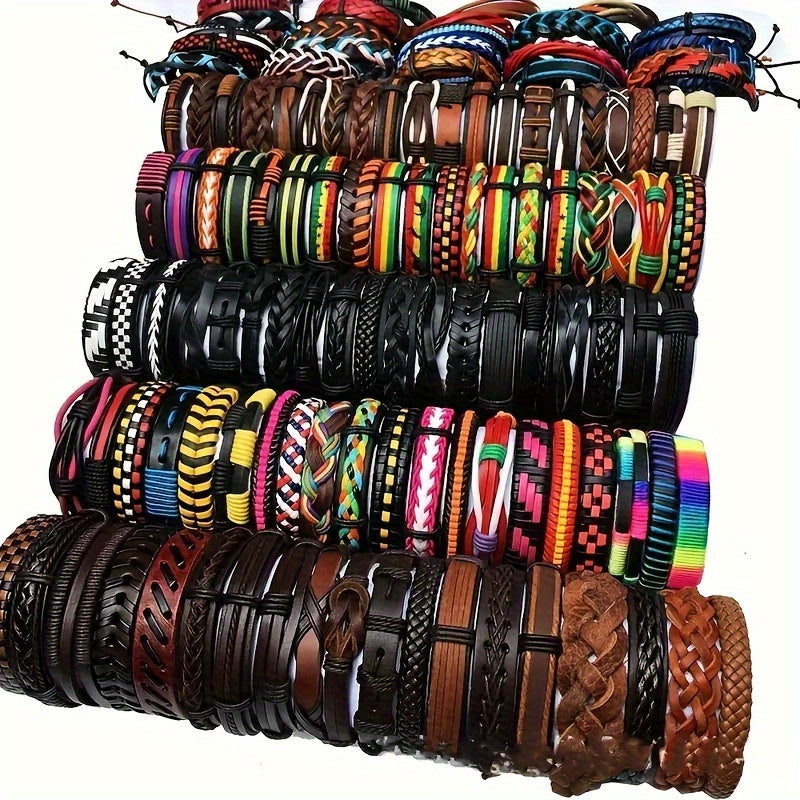 Vintage Faux Leather Wristband in 10 Colors for Men Fashion Party Jewelry