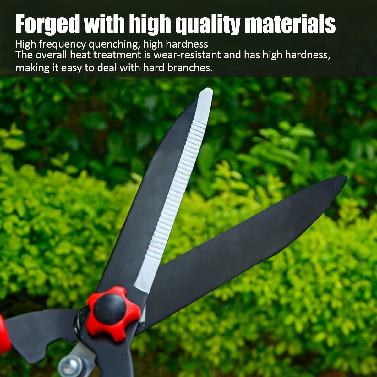 Garden Pruning Shears with Retractable Rubberized Handle High-Carbon Steel Blades for Garden, Flowers, Fruit Trees