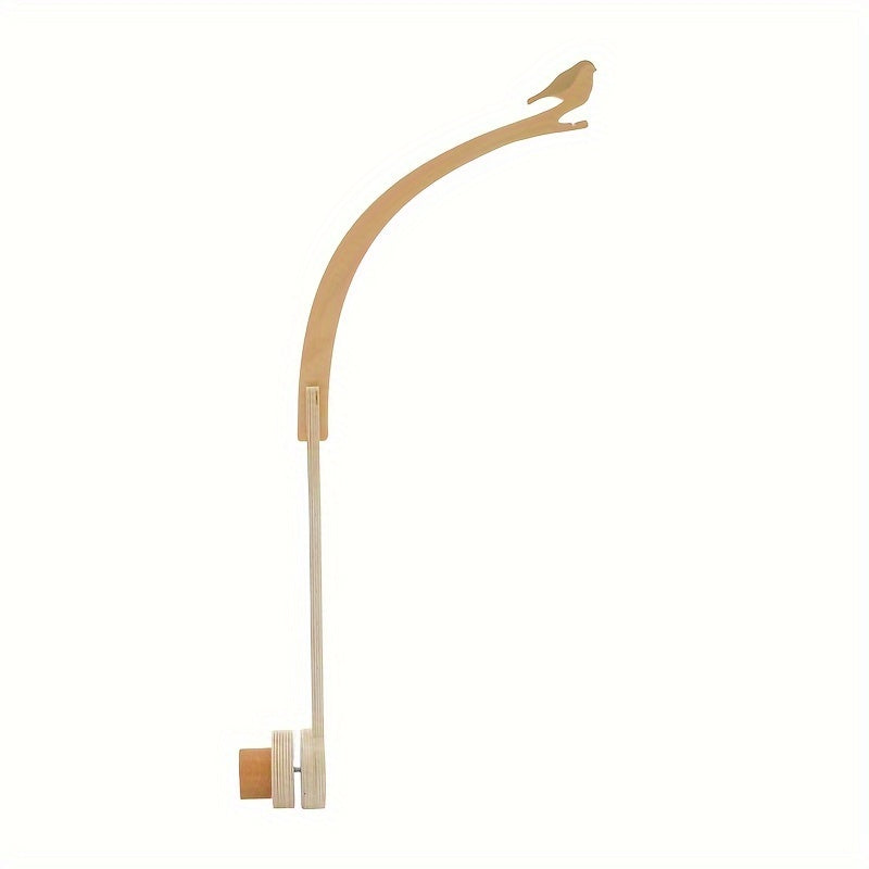 Kids' Bed Hanging Wooden Bird Bell Bracket Home Decor Light Brown