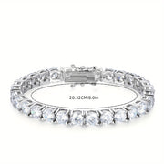 Moissanite Sterling Silver Bracelets for Couples with Gold Plating