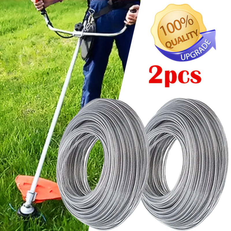 2pcs Steel Wire Nylon Grass Trimmer Line 15m 3mm Diameter Replacement for Lawn Mowers