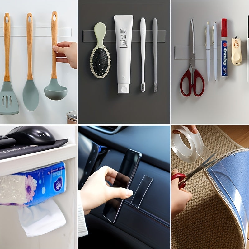 Transparent Double-Sided Tape for Bathroom and Kitchen Accessories Washable Reusable Adhesive