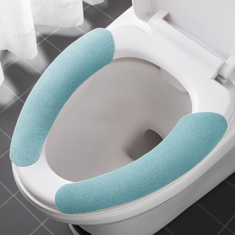 Universal Washable Toilet Seat Cover with Adhesive Non-Slip Mat
