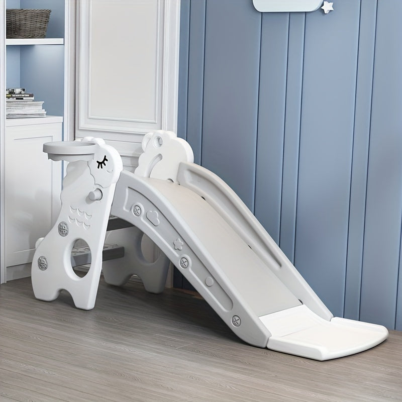 Детская складная пластиковая горка для дома, возраст 2+, розовая и белая