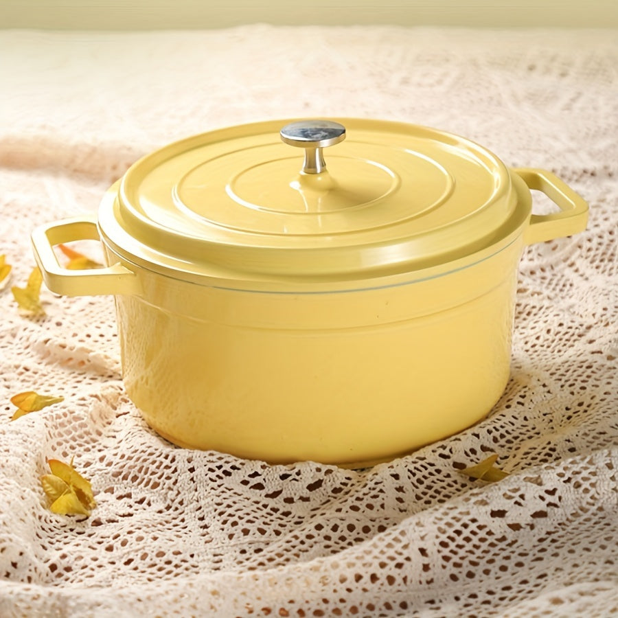 Enamel Non-Stick Cookware Pot with Lid 93oz 160oz Multi-Purpose Oven Induction