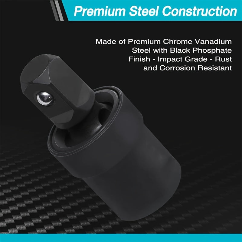 3-Piece Impact Joint Set 1/4 3/8 1/2 Inch Drive CR-MO Steel Swivel