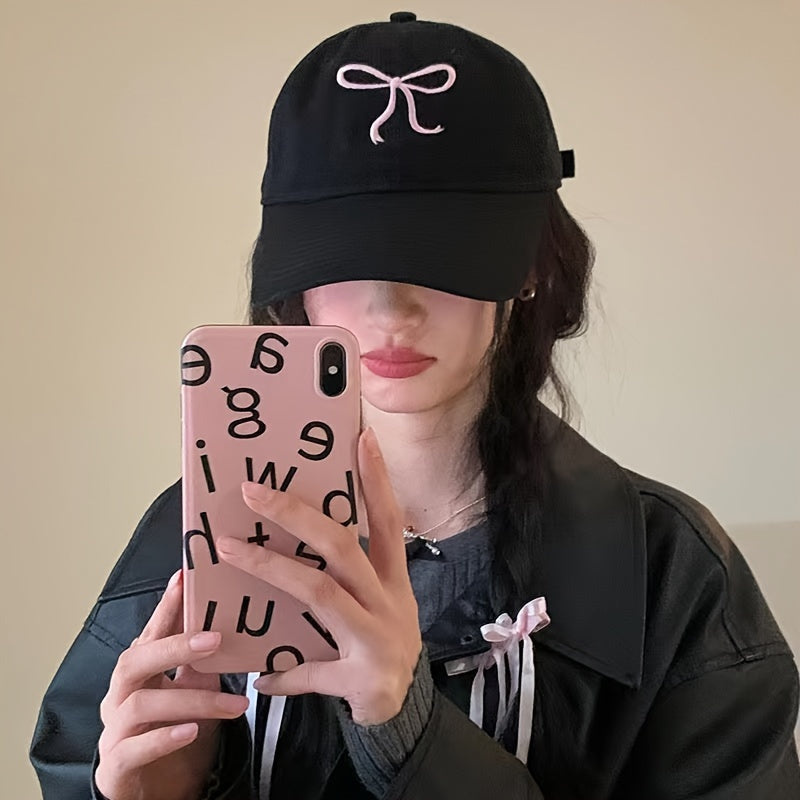 Moslashuvchan pushti tugma bilan baseball shapka, engil polyester, kundalik va uniseks