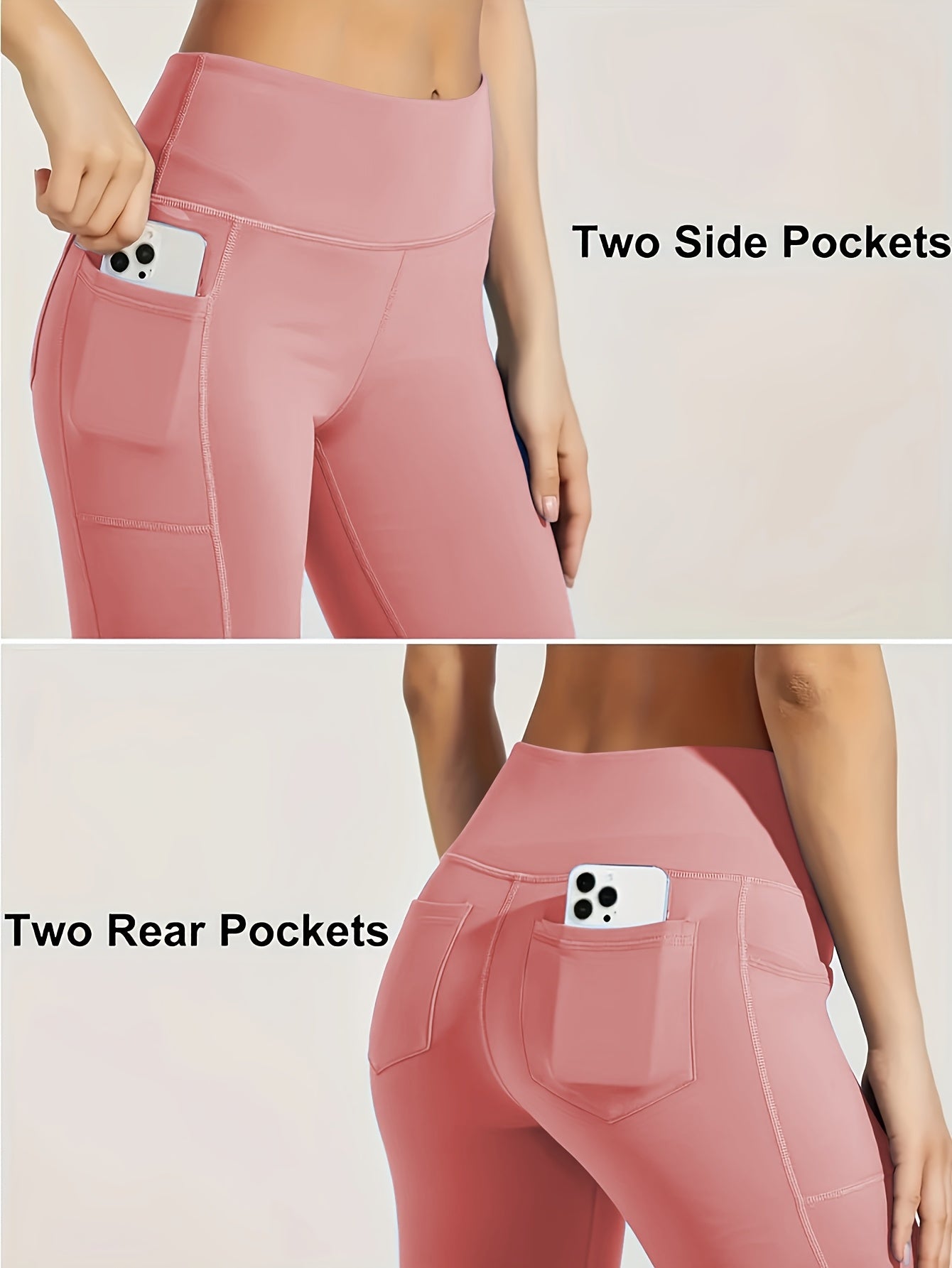 Plus Size Women's Yoga Pants with Phone Pocket Casual Sportswear