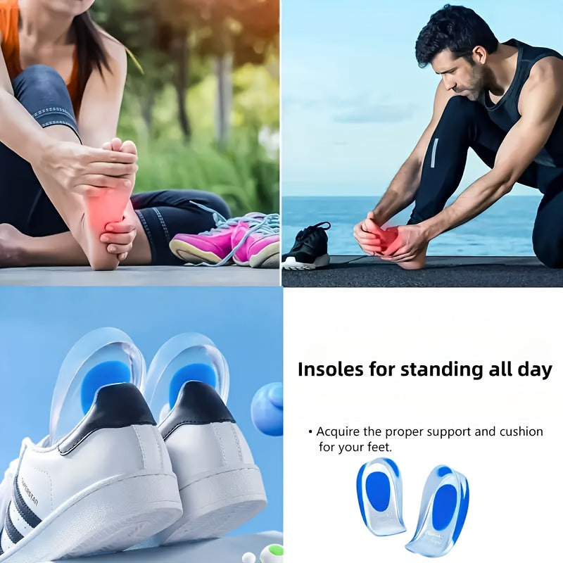 Uniseks jel balandlik qo‘shimchali oyoq kiyim ichki qismi 3-to‘plam, sirpanishga qarshi, shokni yutuvchi, ko‘k qizil oq