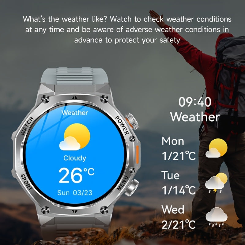 2025 LED Erkaklar Aqlli Soati, Qo'ng'iroq bilan, 4.32 sm HD Ekran, AI Ovoz Assistanti, Musiqa Boshqaruvi, iPhone va Android uchun