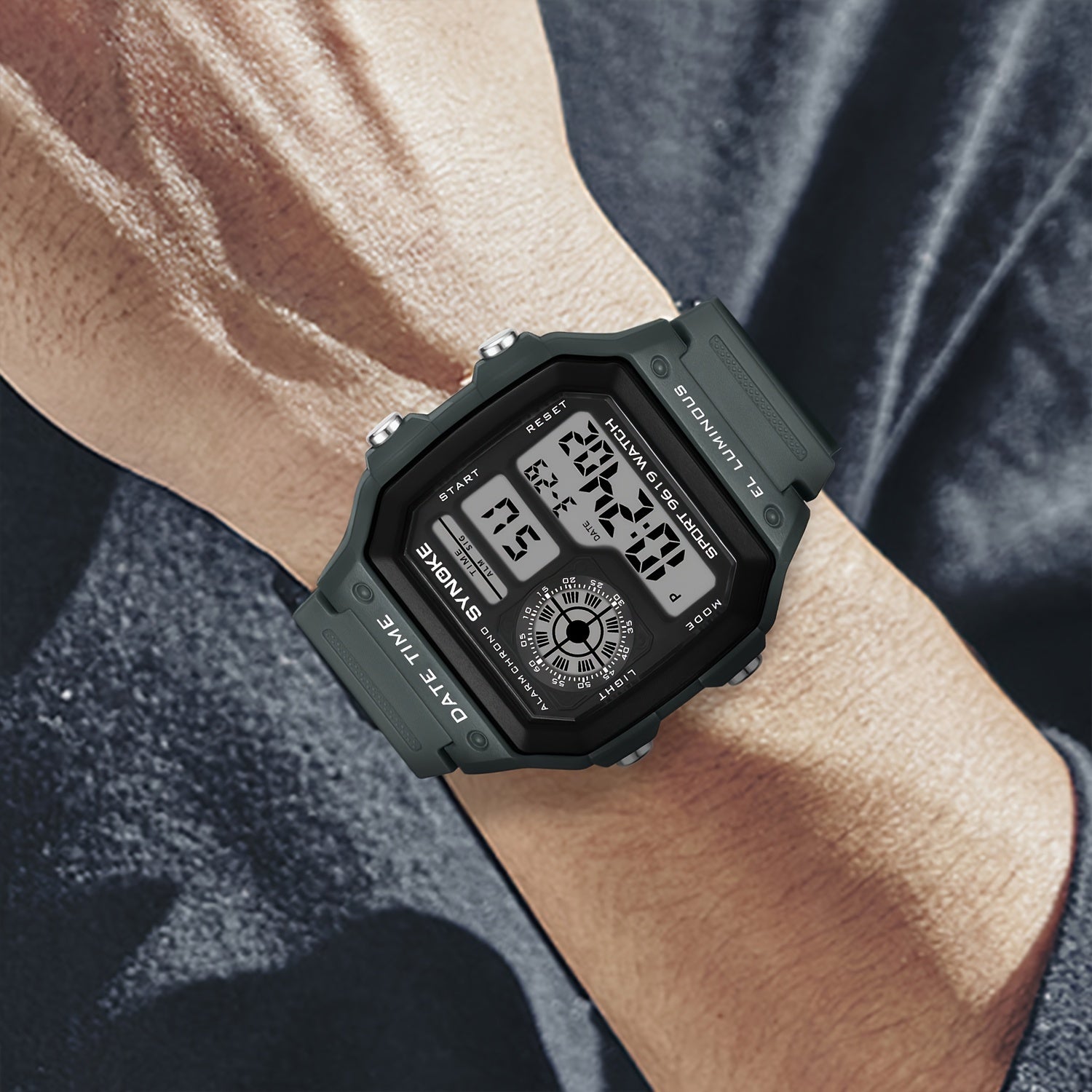 Waterproof Sports Watch for Men Square Shiny Durable Gift