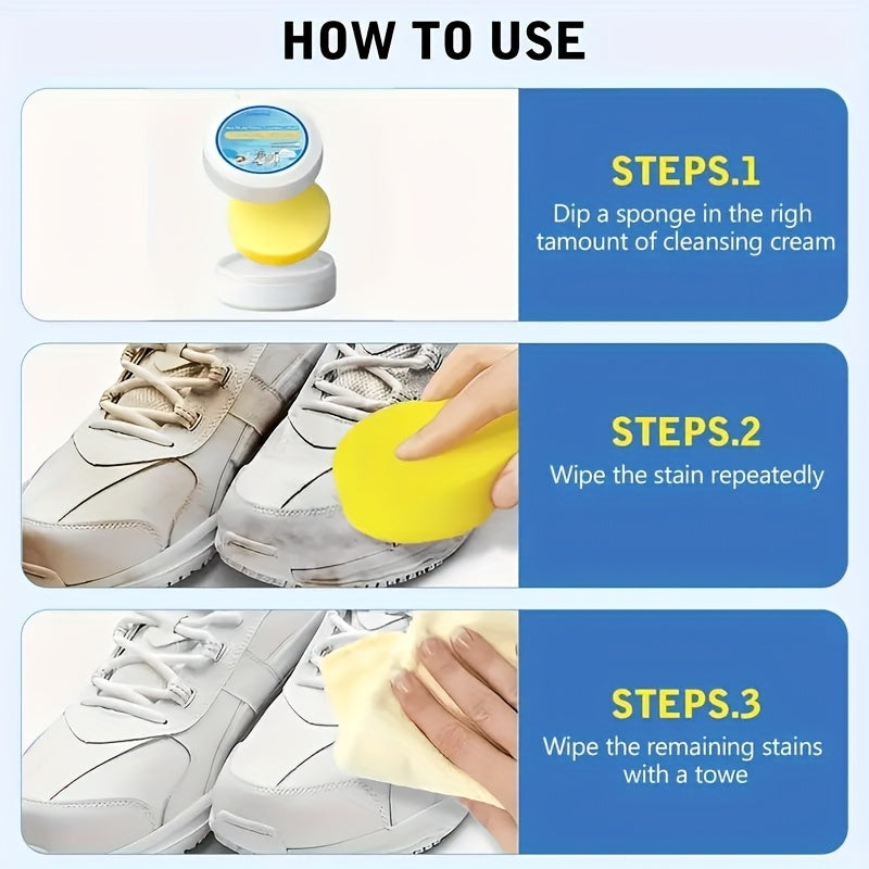 Unisex White Shoe Cleaning Paste Waterless Stain Remover Multipurpose