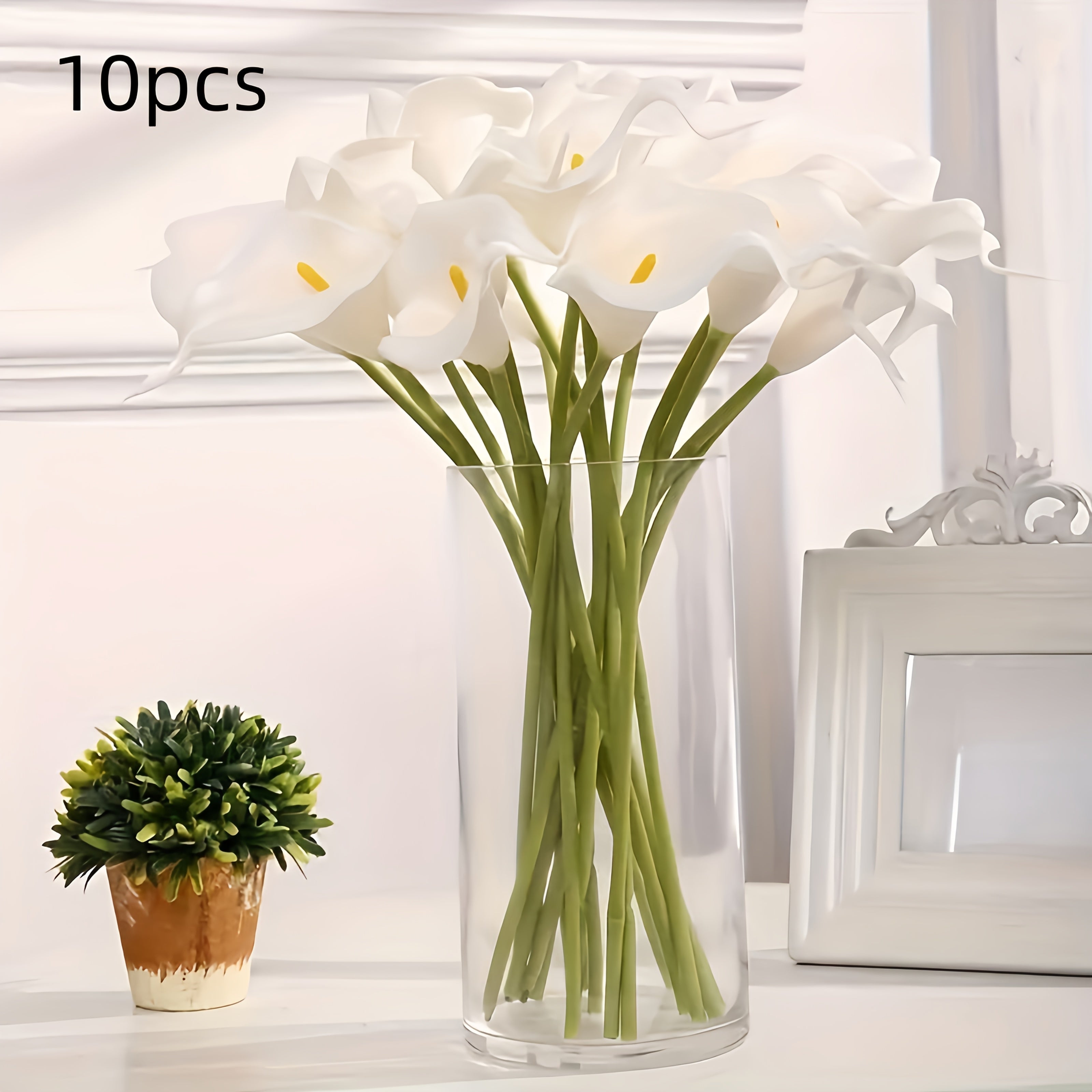 10-Piece Artificial Calla Lily Bouquet for Weddings and Home Decor