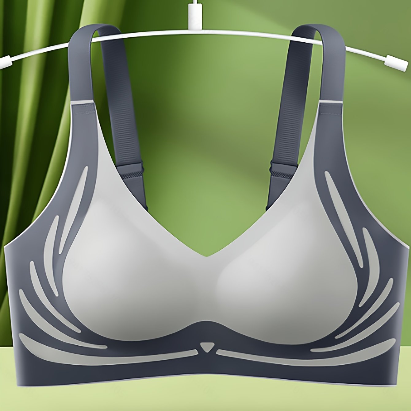 Seamless Soft Support T-Shirt Bra with Geometric Pattern Knitted Fabric No Underwire Adjustable Pads Summer