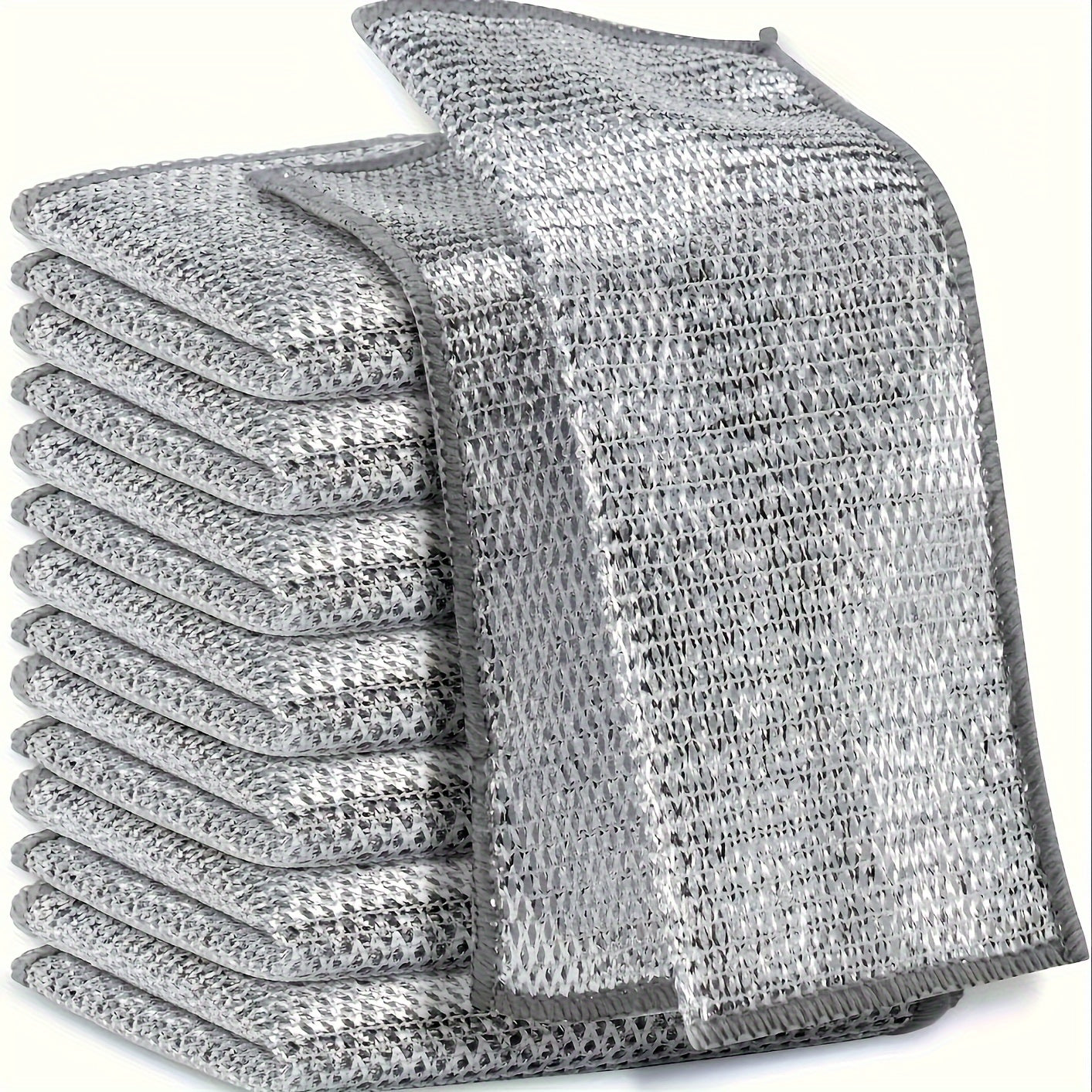 Set of 30 Gray PET Cleaning Cloths for Pots and Stoves Hand Wash Only