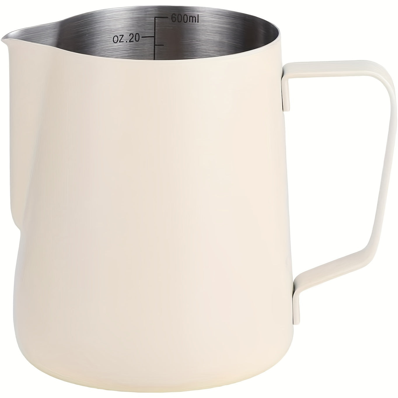 Stainless Steel Milk Frothing Pitcher 12oz 20oz Thickened Coffee Steaming Cup White