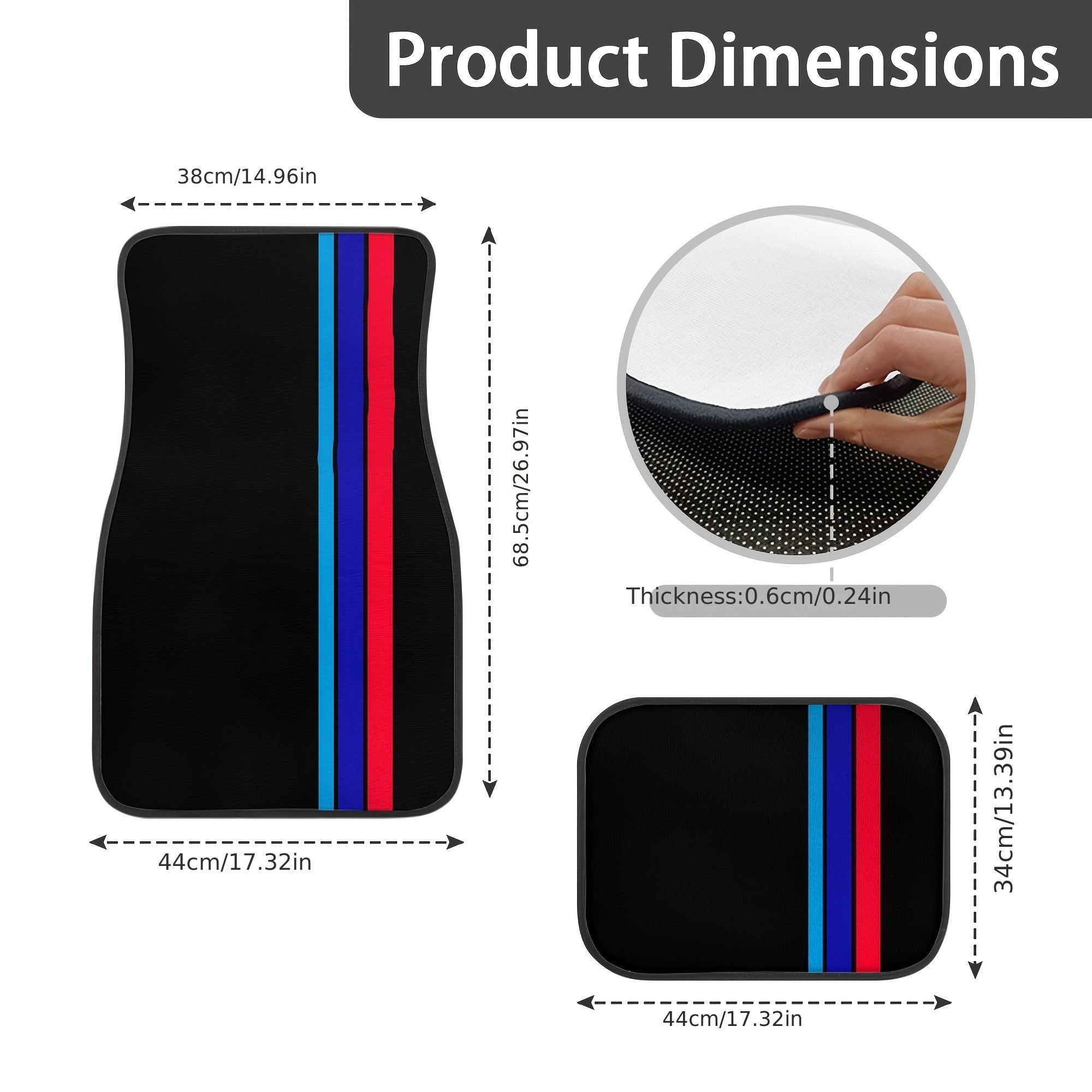 4-Piece Polyester Car Floor Mats All-Season Interior Protection for SUVs Sedans