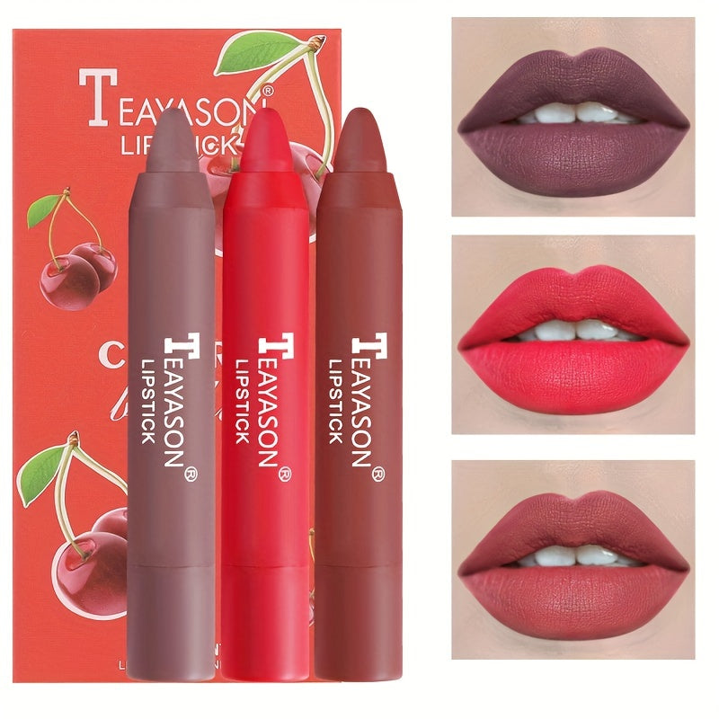 3-Piece Nude Matte Lip Set Long Lasting Natural Lipstick Lip Liner for All Skins