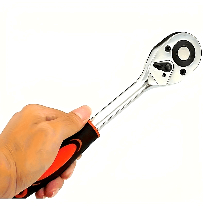 Adjustable Steel 1/2 Inch Drive Ratchet Wrench with Quick-Release and Round Head