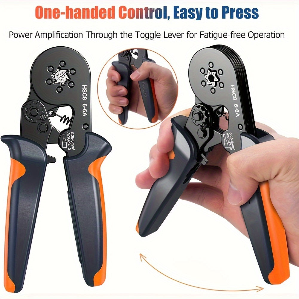 Crimping Tool Kit with Wire Connectors and Terminals, Adjustable Wire Crimper Set