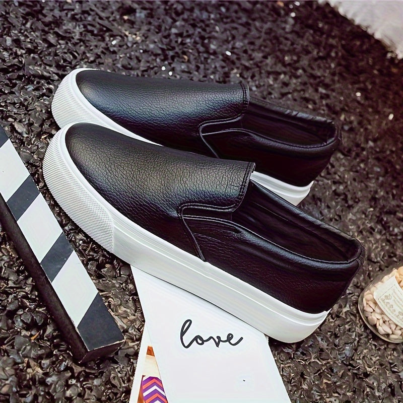 Women's Black Slip-On Loafers Casual Summer Shoes Rubber Sole