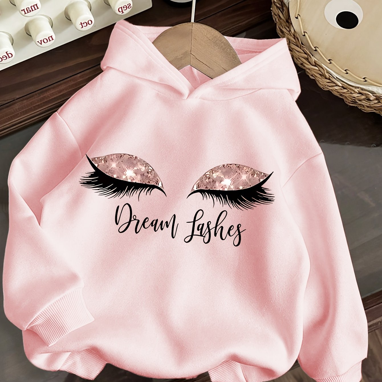 Girls Hoodie Cozy Fall Winter Applique Polyester Knit Fabric Casual Regular Fit