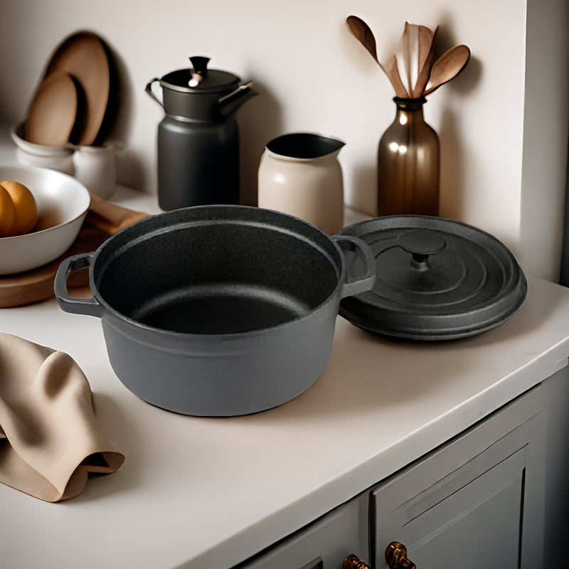 Cast Iron Dutch Oven 22cm 24cm 26cm Non-Stick Interior Oven Safe