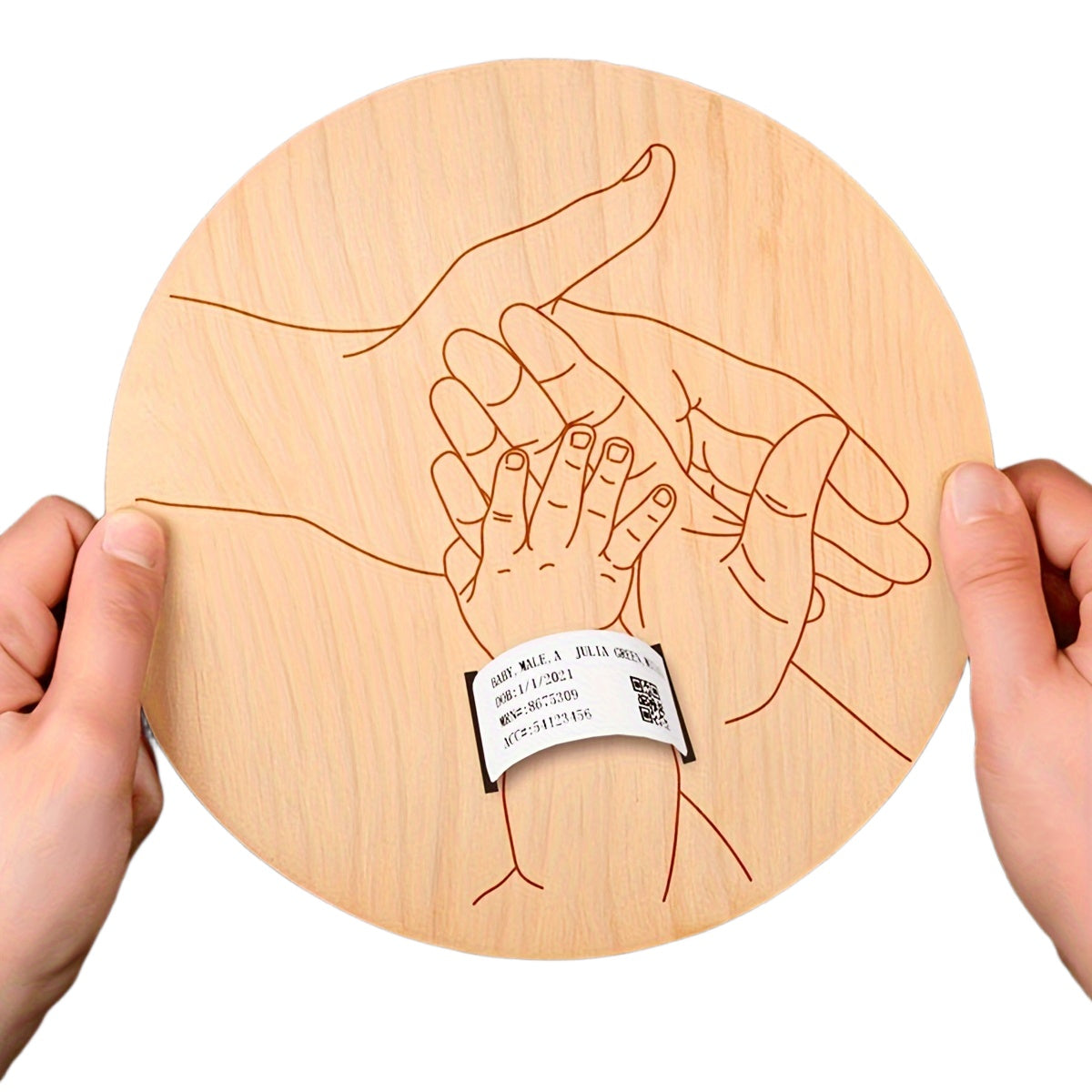 Ota-onalar uchun o'yilgan shifoxona bilaguzuk, Onalar kuni, Otalar kuni, Halloween va Rojdestvo uchun lazer kesilgan sovg'a