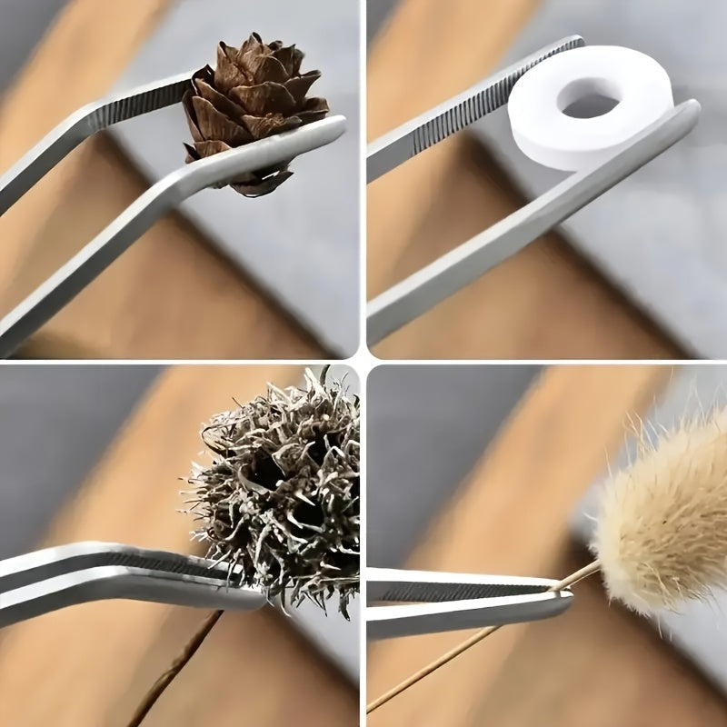 2pc Stainless Steel Tweezers Set for Cooking Grilling Bonsai Jewelry Making Long Durable Anti-Slip