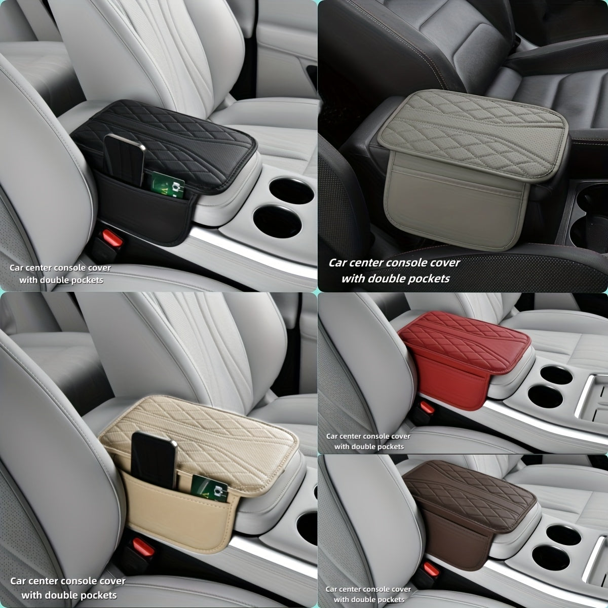 Universal Car Armrest Pad Heightening Scratch-Proof Storage Pocket