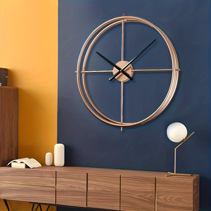 Reloj de pared con anillos dobles, decoración moderna de arte para pared, 12 pulgadas