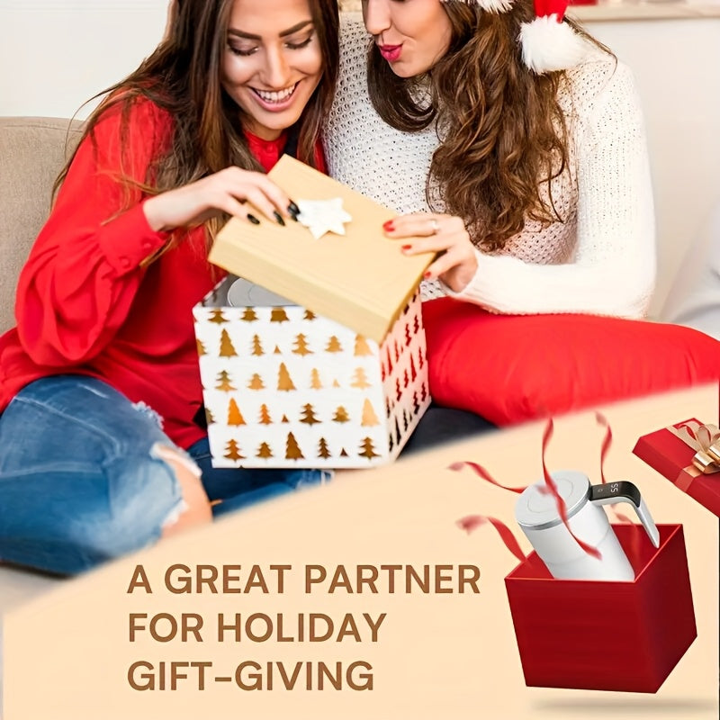 Sayohat va ichimliklar uchun harorat ko'rsatkichi bilan avtomatik aralashtirish kofe stakani