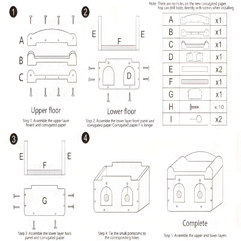 TV-Shaped Cat Scratcher and Resting Mat Durable Cardboard with Ball Toy Claw Care and Relaxation