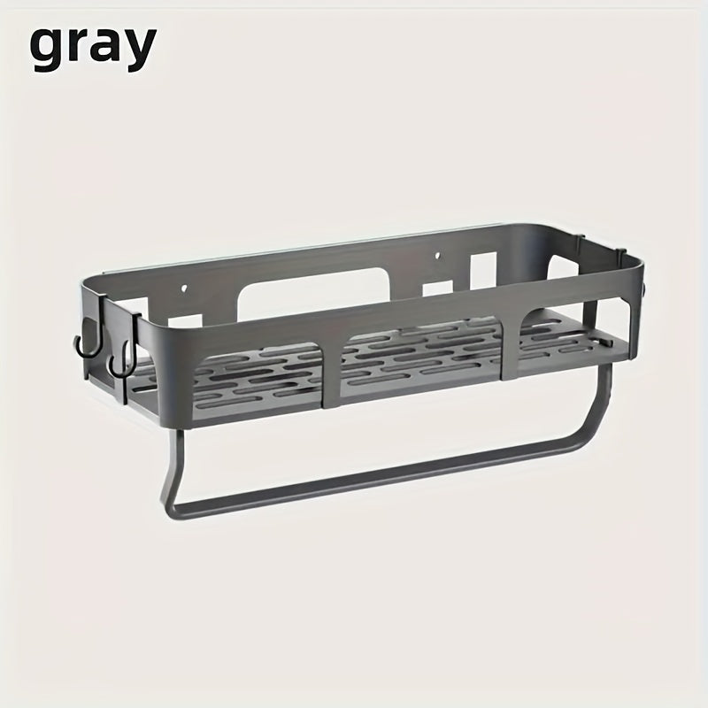 Estante de almacenamiento para cocina sin taladro con ganchos, organizador de pared para especias y suministros