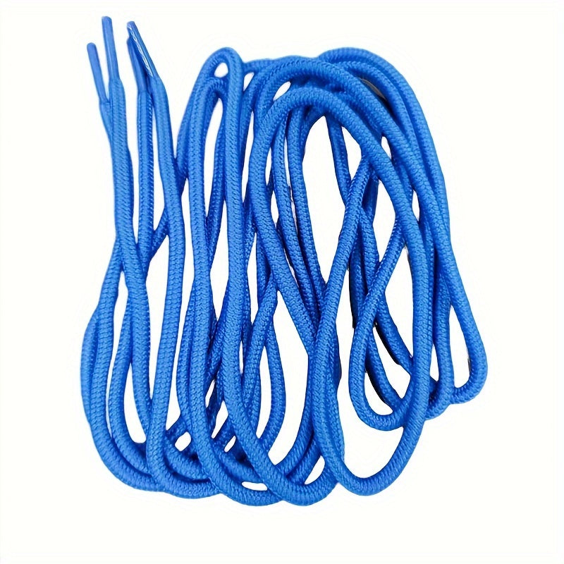 Navy Blue Round Shoelaces for Hiking Work Boots Casual Outfit