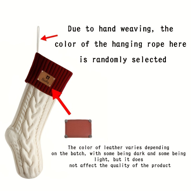 Personalized Christmas Stocking with Custom Knit Name Large Holiday Gift Bag for Family and Friends