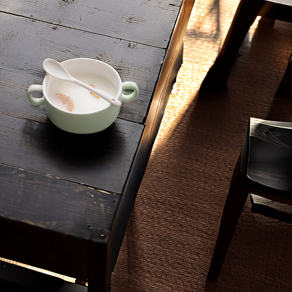 Qahva, shirinlik, yogurt va sut choyi uchun zamonaviy idishlar - 5 dyuymli oq keramika choy qoshiq.