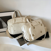 Diaper Bag for Moms with Quilted Animal Print and Insulated Compartments