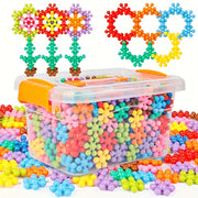 Set of 60/100/200 Plum Blossom and Snowflake Building Blocks for DIY Interlocking Puzzles Educational Toy
