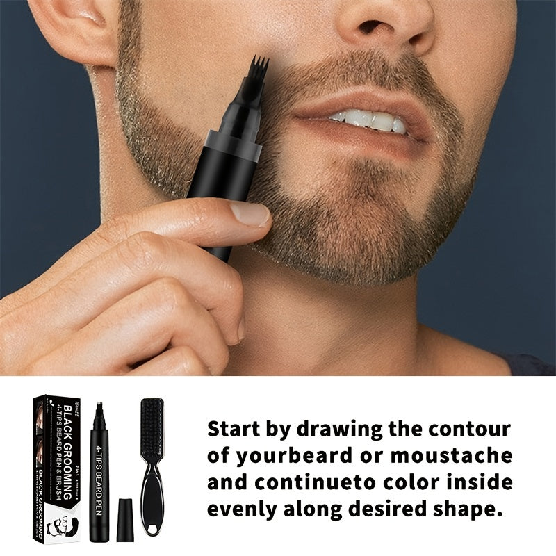 Bolígrafo rellenador de barba para hombres kit de cuidado impermeable de larga duración estilizador de cejas