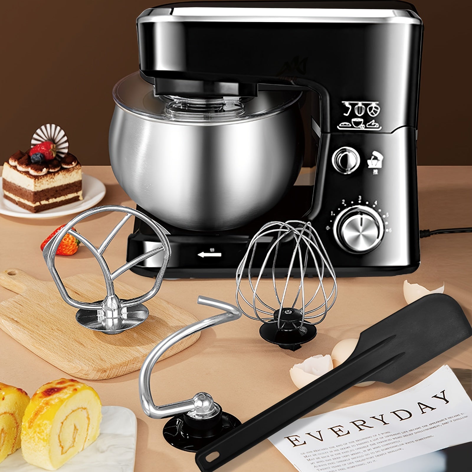 1000W Tilt-Head Electric Stand Mixer with Bowl Dough Hook Whisk Beater for Baking